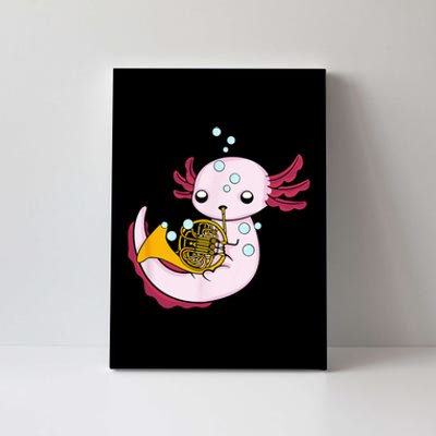 French Horn Player Kids Axolotl Big Band French Horn Canvas