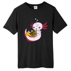 French Horn Player Kids Axolotl Big Band French Horn Tall Fusion ChromaSoft Performance T-Shirt