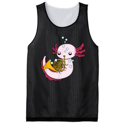 French Horn Player Kids Axolotl Big Band French Horn Mesh Reversible Basketball Jersey Tank