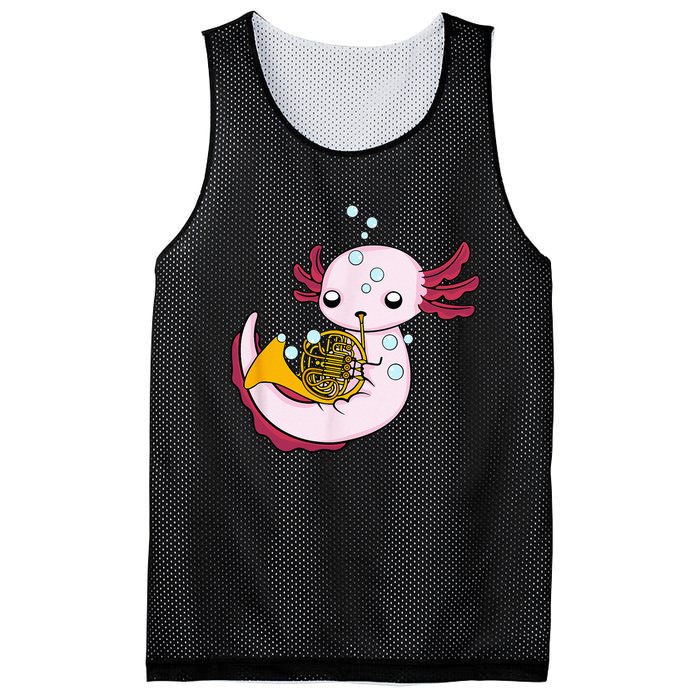 French Horn Player Kids Axolotl Big Band French Horn Mesh Reversible Basketball Jersey Tank