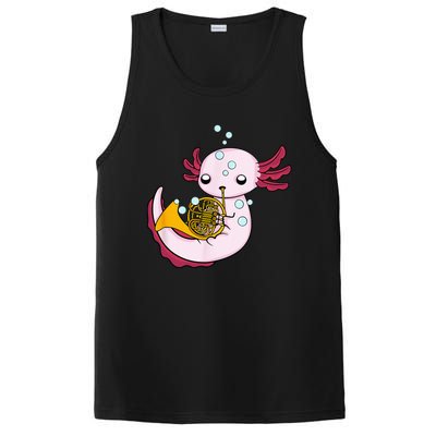 French Horn Player Kids Axolotl Big Band French Horn PosiCharge Competitor Tank