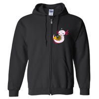 French Horn Player Kids Axolotl Big Band French Horn Full Zip Hoodie