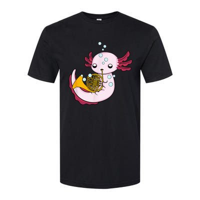 French Horn Player Kids Axolotl Big Band French Horn Softstyle® CVC T-Shirt