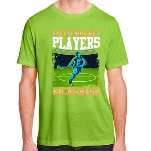 Field Hockey Players Kick Grass Game Day Hockey Stick Gift Adult ChromaSoft Performance T-Shirt