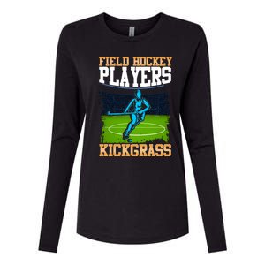 Field Hockey Players Kick Grass Game Day Hockey Stick Gift Womens Cotton Relaxed Long Sleeve T-Shirt