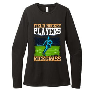 Field Hockey Players Kick Grass Game Day Hockey Stick Gift Womens CVC Long Sleeve Shirt