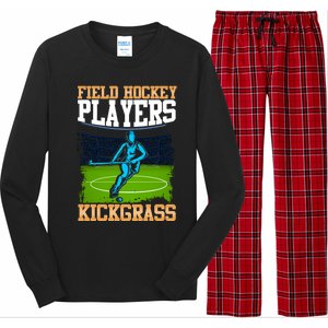 Field Hockey Players Kick Grass Game Day Hockey Stick Gift Long Sleeve Pajama Set