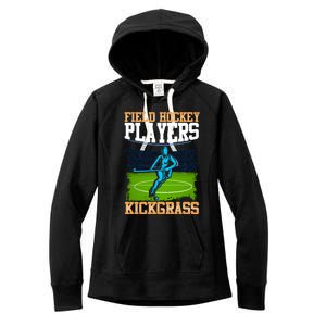 Field Hockey Players Kick Grass Game Day Hockey Stick Gift Women's Fleece Hoodie