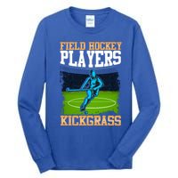 Field Hockey Players Kick Grass Game Day Hockey Stick Gift Tall Long Sleeve T-Shirt