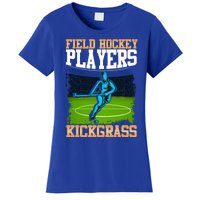 Field Hockey Players Kick Grass Game Day Hockey Stick Gift Women's T-Shirt