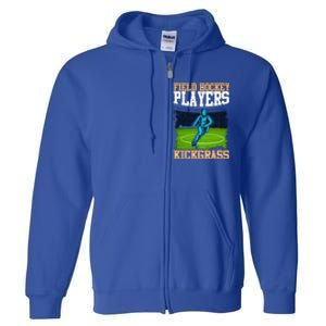 Field Hockey Players Kick Grass Game Day Hockey Stick Gift Full Zip Hoodie