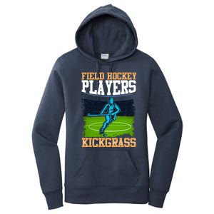 Field Hockey Players Kick Grass Game Day Hockey Stick Gift Women's Pullover Hoodie