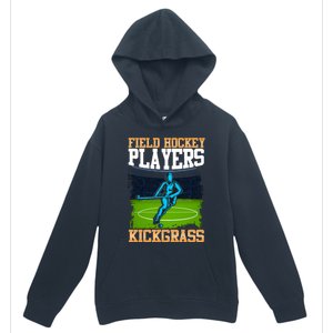 Field Hockey Players Kick Grass Game Day Hockey Stick Gift Urban Pullover Hoodie