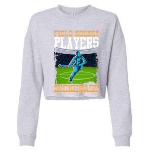 Field Hockey Players Kick Grass Game Day Hockey Stick Gift Cropped Pullover Crew