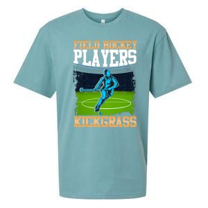 Field Hockey Players Kick Grass Game Day Hockey Stick Gift Sueded Cloud Jersey T-Shirt