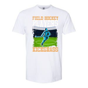 Field Hockey Players Kick Grass Game Day Hockey Stick Gift Softstyle CVC T-Shirt