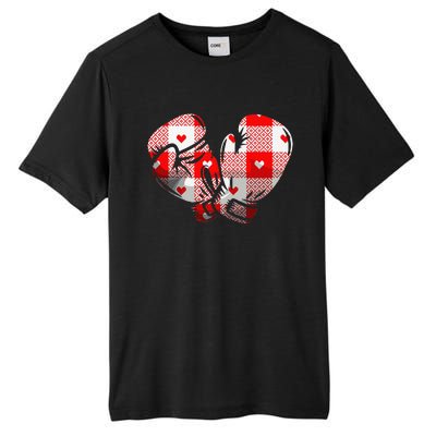 Funny Heart Plaid Boxing Valentine's Day Sport Lover Tall Fusion ChromaSoft Performance T-Shirt