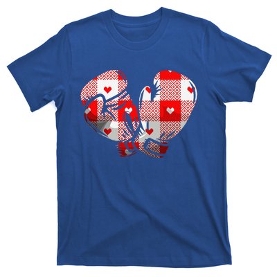 Funny Heart Plaid Boxing Valentine's Day Sport Lover T-Shirt