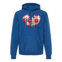 Funny Heart Plaid Boxing Valentine's Day Sport Lover Premium Hoodie