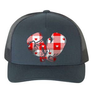 Funny Heart Plaid Boxing Valentine's Day Sport Lover Yupoong Adult 5-Panel Trucker Hat