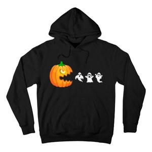 Funny Halloween Pumpkin Eating Ghost Gamer Hoodie