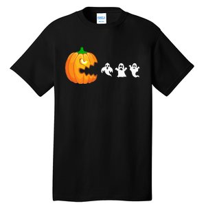 Funny Halloween Pumpkin Eating Ghost Gamer Tall T-Shirt