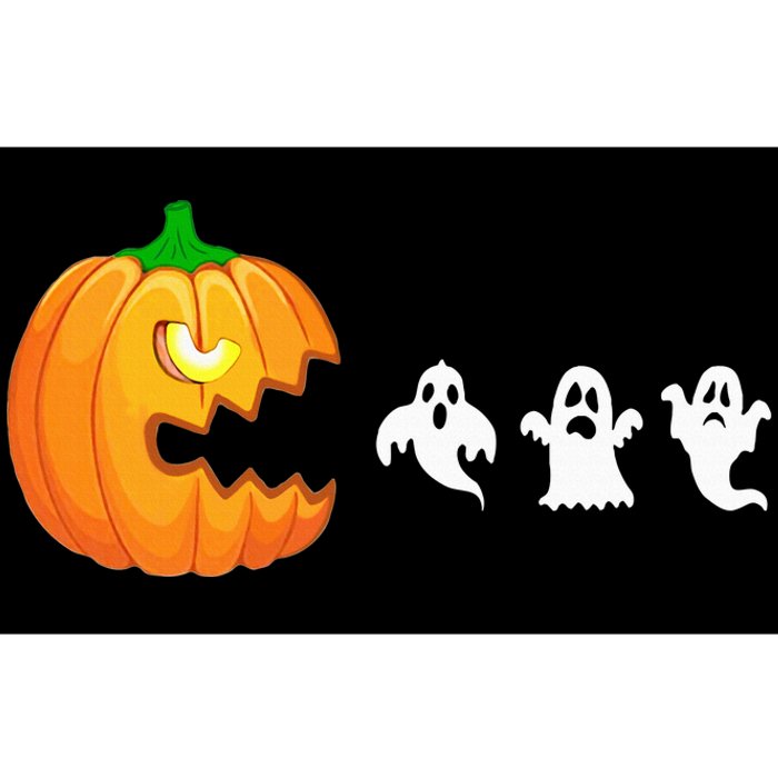 Funny Halloween Pumpkin Eating Ghost Gamer Bumper Sticker