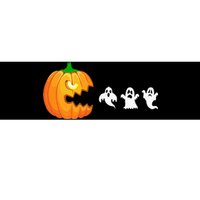 Funny Halloween Pumpkin Eating Ghost Gamer Bumper Sticker