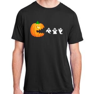 Funny Halloween Pumpkin Eating Ghost Gamer Adult ChromaSoft Performance T-Shirt