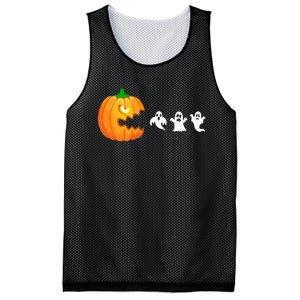 Funny Halloween Pumpkin Eating Ghost Gamer Mesh Reversible Basketball Jersey Tank