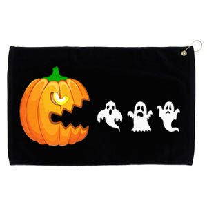 Funny Halloween Pumpkin Eating Ghost Gamer Grommeted Golf Towel