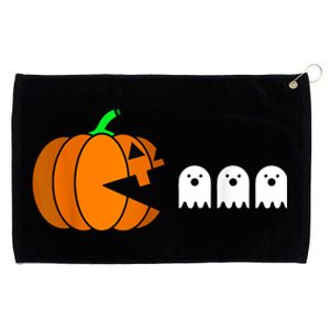 Funny Halloween Pumpkin Eating Ghost Gamer Grommeted Golf Towel