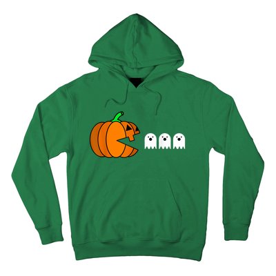 Funny Halloween Pumpkin Eating Ghost Gamer Hoodie