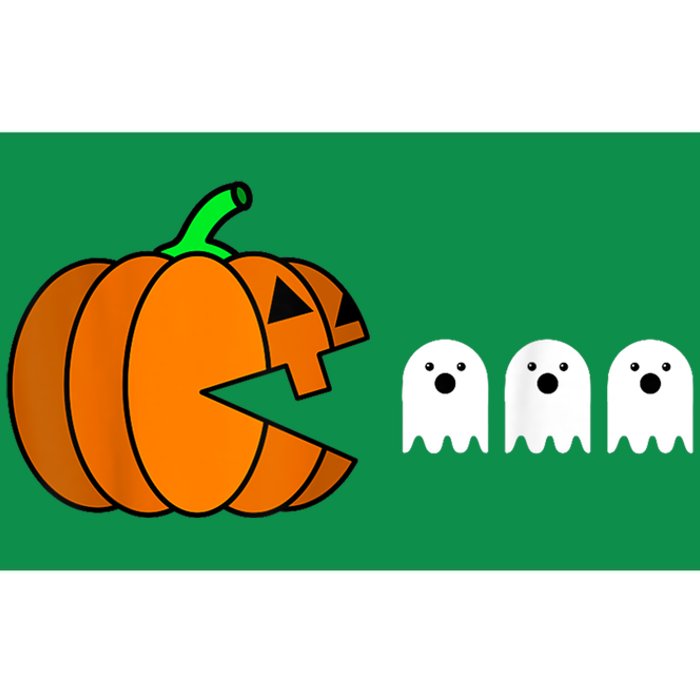 Funny Halloween Pumpkin Eating Ghost Gamer Bumper Sticker