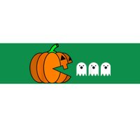 Funny Halloween Pumpkin Eating Ghost Gamer Bumper Sticker