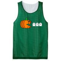 Funny Halloween Pumpkin Eating Ghost Gamer Mesh Reversible Basketball Jersey Tank