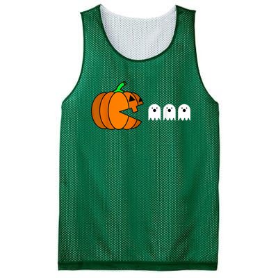 Funny Halloween Pumpkin Eating Ghost Gamer Mesh Reversible Basketball Jersey Tank