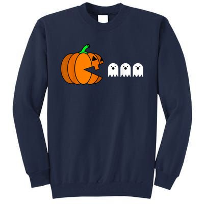 Funny Halloween Pumpkin Eating Ghost Gamer Tall Sweatshirt