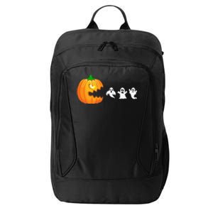 Funny Halloween Pumpkin Eating Ghost Gamer City Backpack