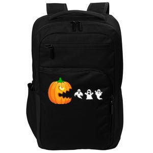 Funny Halloween Pumpkin Eating Ghost Gamer Impact Tech Backpack