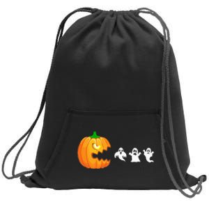 Funny Halloween Pumpkin Eating Ghost Gamer Sweatshirt Cinch Pack Bag