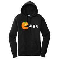 Funny Halloween Pumpkin Eating Ghost Gamer Women's Pullover Hoodie