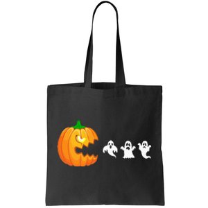 Funny Halloween Pumpkin Eating Ghost Gamer Tote Bag