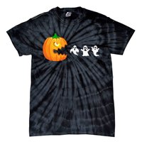 Funny Halloween Pumpkin Eating Ghost Gamer Tie-Dye T-Shirt