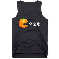 Funny Halloween Pumpkin Eating Ghost Gamer Tank Top