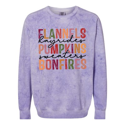 Flannels Hayrides Pumpkin Pumpkin Spice Season Colorblast Crewneck Sweatshirt