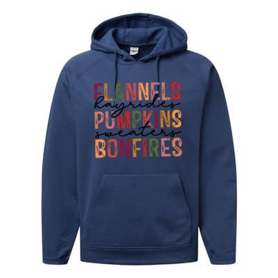 Flannels Hayrides Pumpkin Pumpkin Spice Season Performance Fleece Hoodie