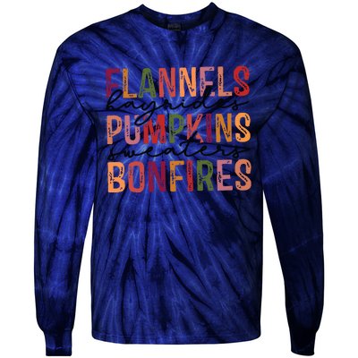 Flannels Hayrides Pumpkin Pumpkin Spice Season Tie-Dye Long Sleeve Shirt