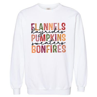 Flannels Hayrides Pumpkin Pumpkin Spice Season Garment-Dyed Sweatshirt