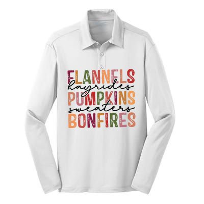 Flannels Hayrides Pumpkin Pumpkin Spice Season Silk Touch Performance Long Sleeve Polo